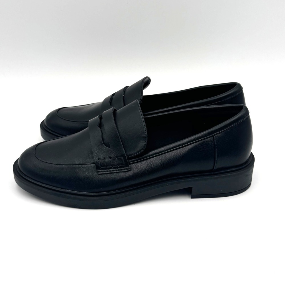 A New Day Black Faux Leather Loafer Flat Women's 8.5 NWOT